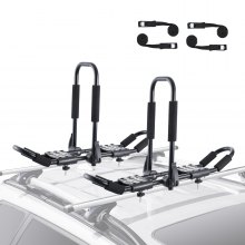 VEVOR Portaequipajes para Kayak 1 par, Portaequipajes de Montaje Superior, Barras de Techo en J Suaves, para Tabla de Surf, Canoa, SUP, Tabla de esquí, Montaje en automóvil, SUV, camión, 2 Kayaks