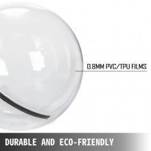 VEVOR Pelota Gigante Hinchable, 2 m, Pelota Gigante Hinchable, para Caminar sobre Agua, Burbuja Hinchable, con Cremallera Alemana de PVC, Pelota Hinchable Gigante, con Cremallera Alemana Tizip