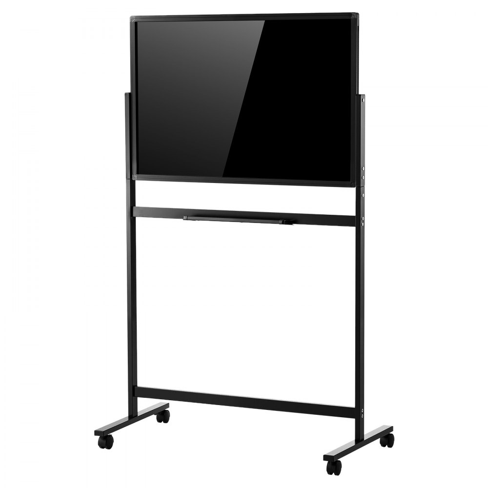 VEVOR Pizarra Magnética de Cristal 888 x 583 mm de Pie con Soporte Negro, para Oficina Escuela, Borrado en Seco, sin Marco, con Ruedas, Accesorios de Rotuladores, Imanes, Borrador, Vidrio Templado