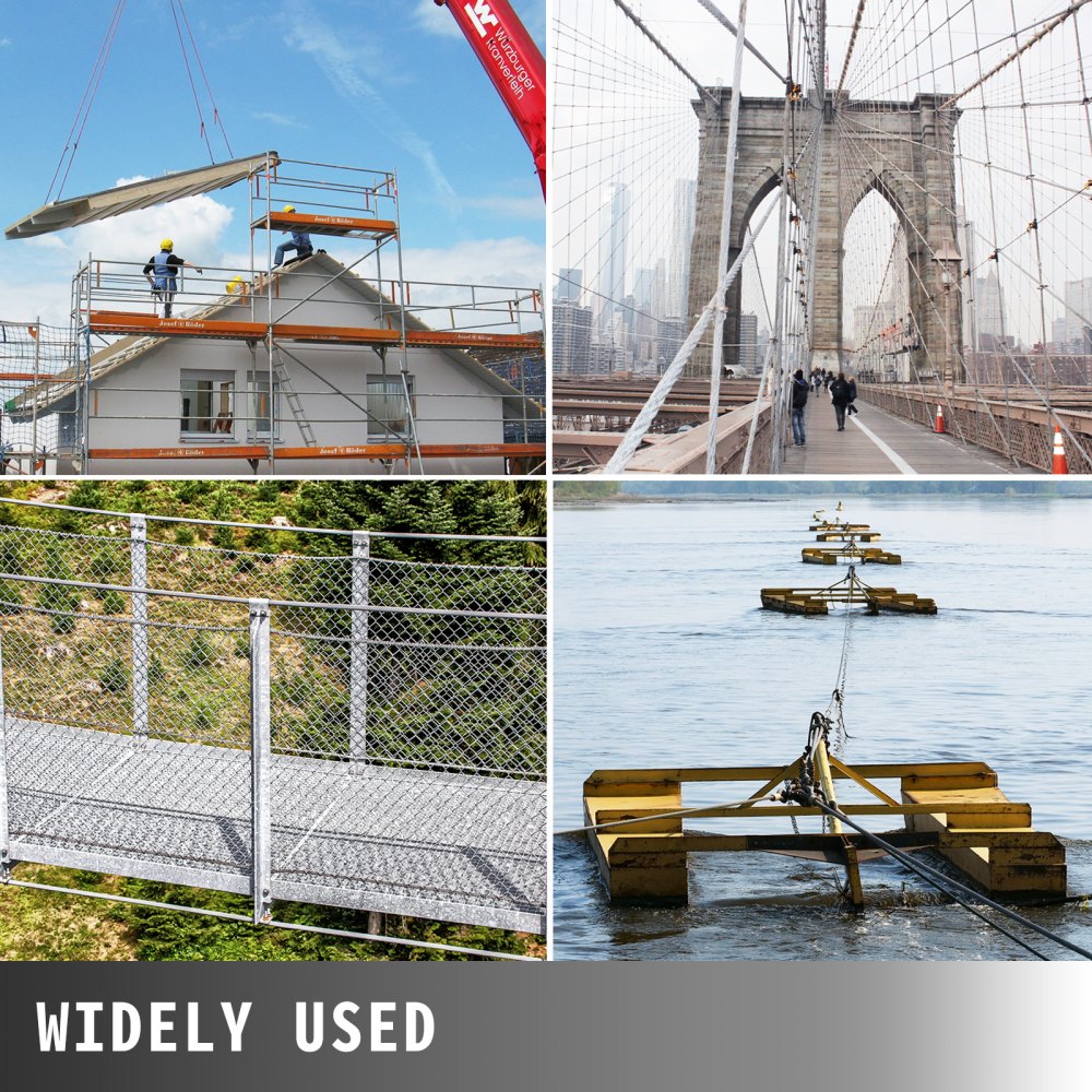 VEVOR Cable de Cabrestante de Acero Galvanizado 10 mm x 23 m, Cable de Acero con Gancho Giratorio, Resistencia a Rotura de 8,800 lb, Cable de Remolque de Servicios Pesados para Camión de Remolque