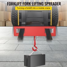 VEVOR Gancho de Carga para Carretilla Elevadora, Capacidad de 2000 kg Ganchos Cargadores para Carretilla, Ancho x Altura 26" x 8" Grúa de Elevación de Cabrestante, Tamaño del Gancho 8,1" x 3" - 4"