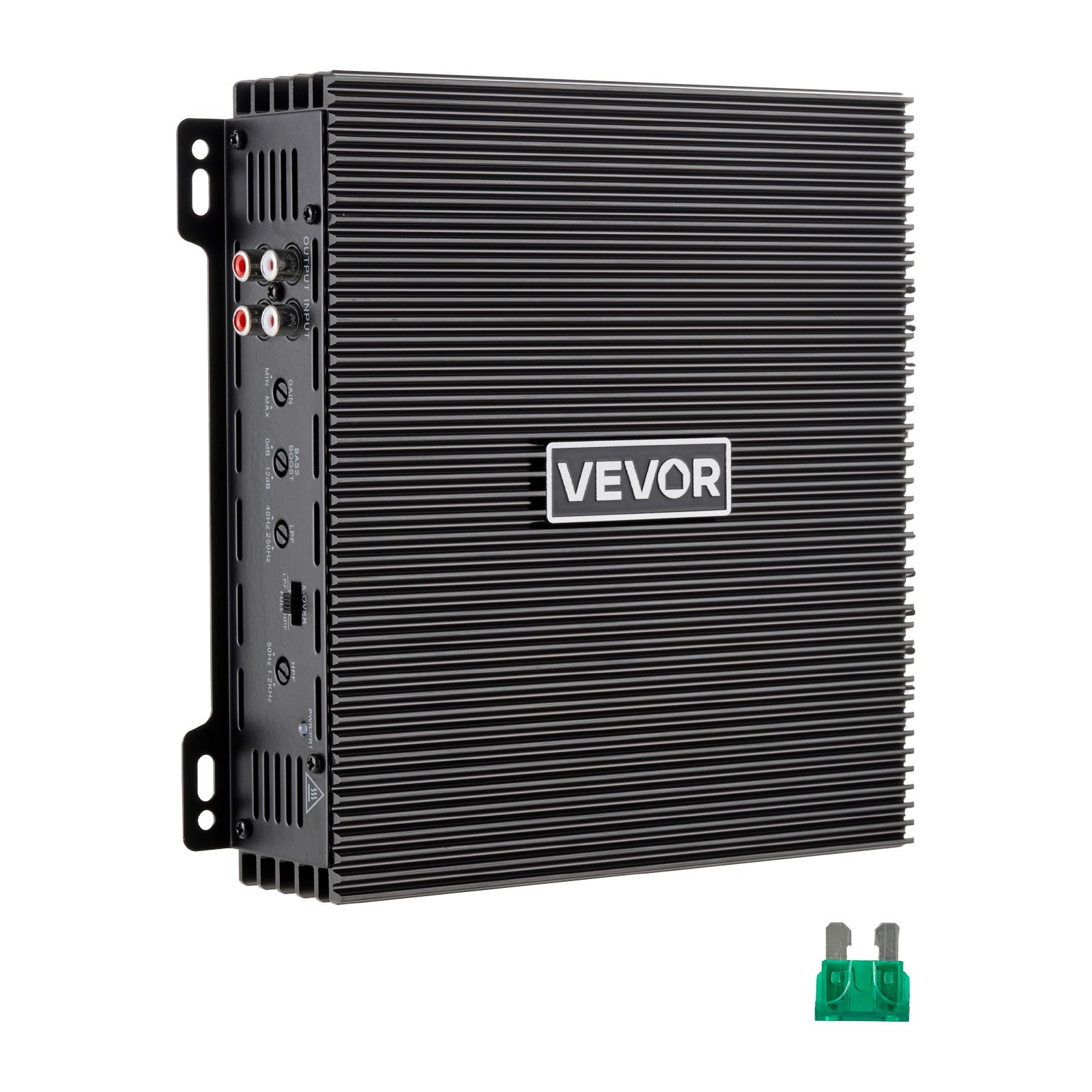 VEVOR Amplificador para Automóvil 2 Canales Clase AB Máximo 2 x 300W a 4 ohmios y 2 x 600W a 2 ohmios, Amplificador Estéreo de Audio para Coche Puenteable para Vehículo Todoterreno Sedán SUV Camioneta