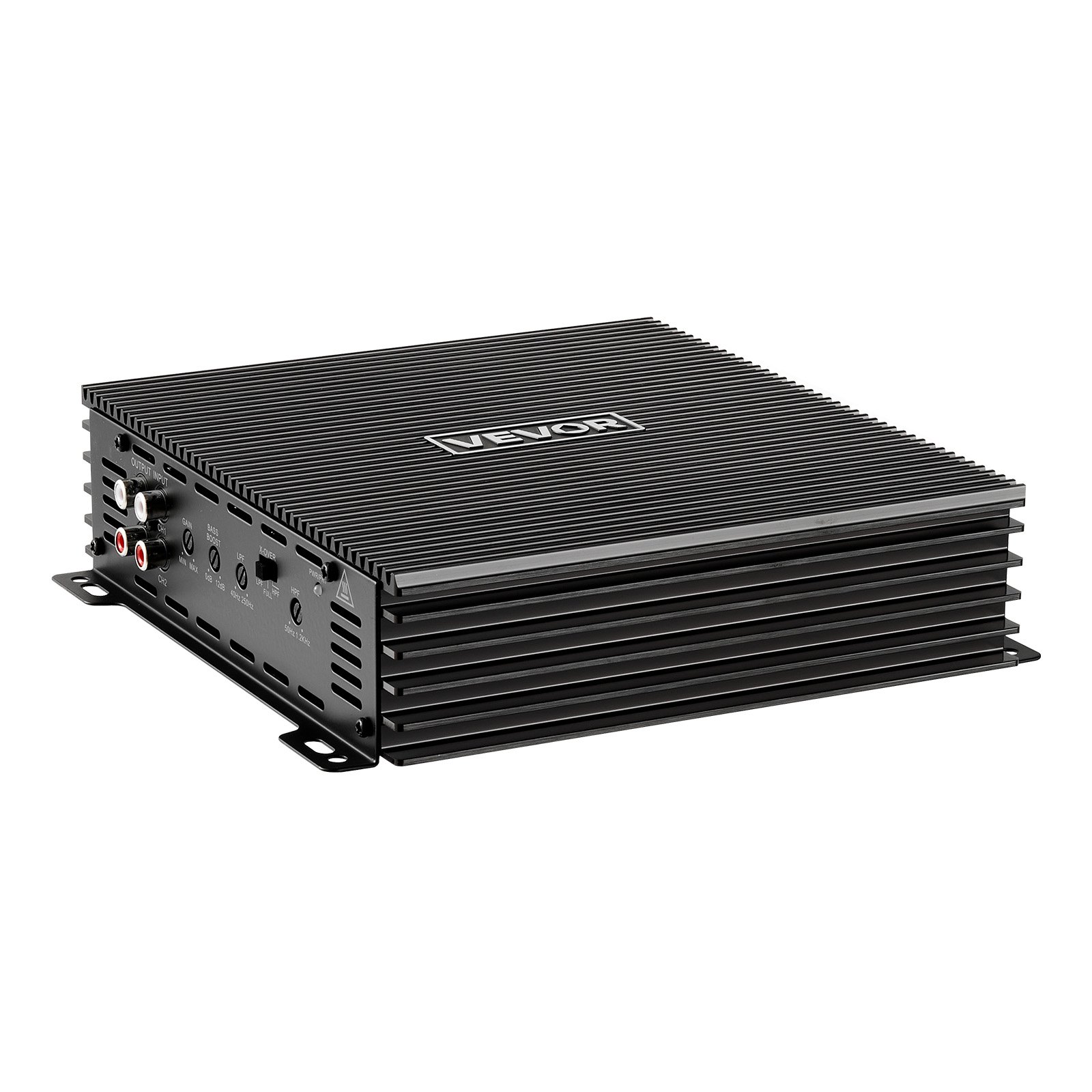 VEVOR Amplificador para Automóvil 2 Canales Clase AB Máximo 2 x 300W a 4 ohmios y 2 x 600W a 2 ohmios, Amplificador Estéreo de Audio para Coche Puenteable para Vehículo Todoterreno Sedán SUV Camioneta