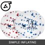 Pelota de parachoques inflable VEVOR, transparente con puntos rojos y azules, inflado sencillo.