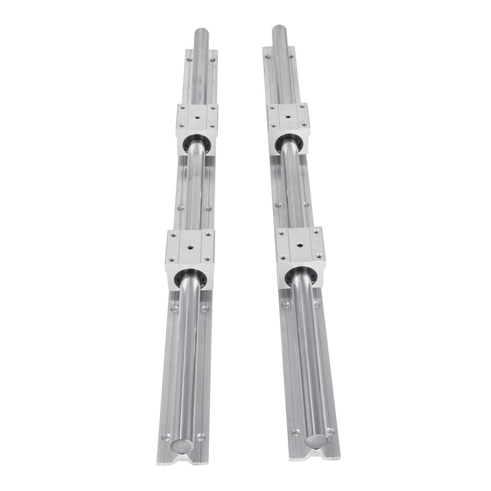VEVOR Guia Lineal Carriles de Deslizamiento Lineal y Bloques 2 Piezas de Ejes SBR20 y 4 Bloques de Cojinetes SBR20UU Guías de Rodamiento Lineal