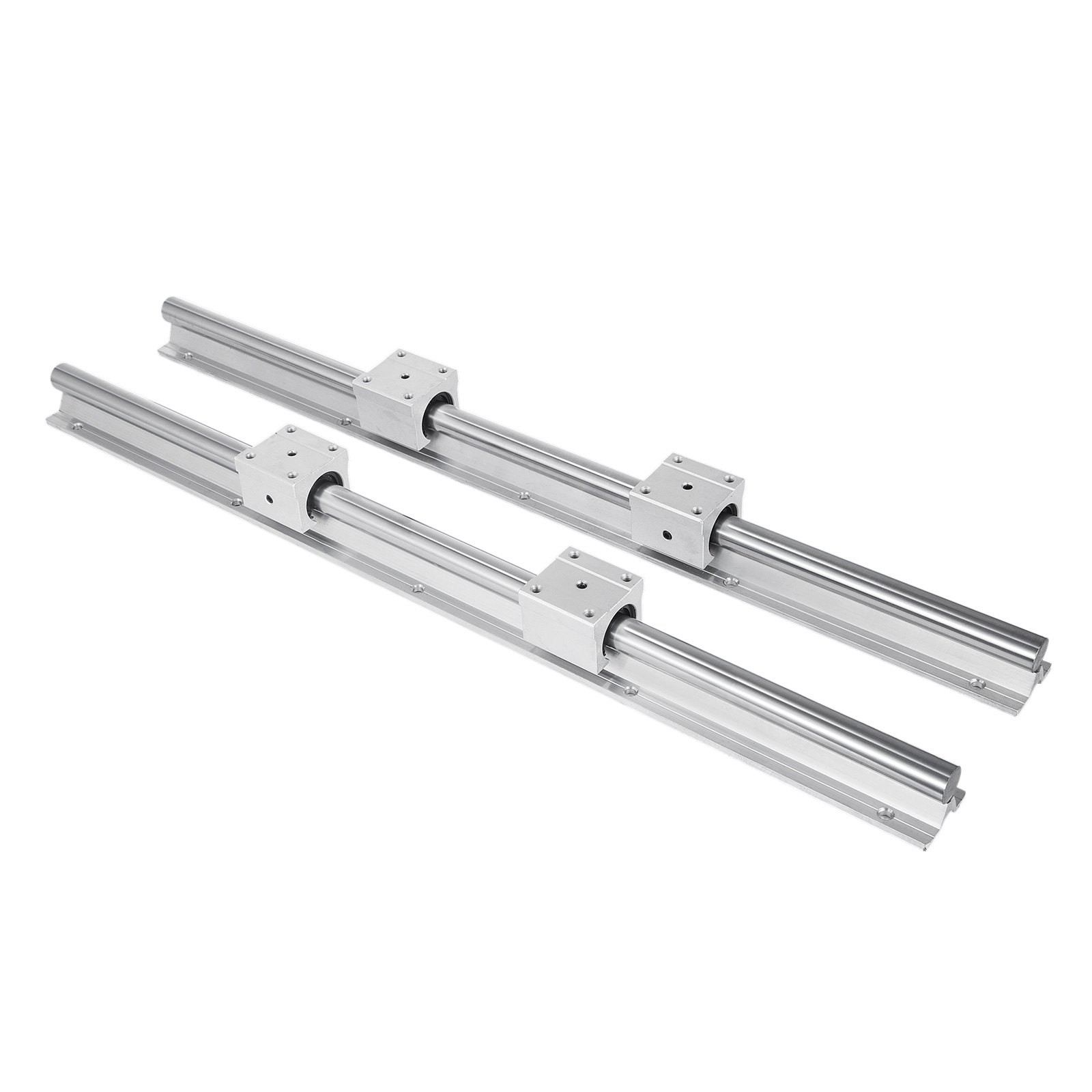 VEVOR Guia Lineal Carriles de Deslizamiento Lineal y Bloques 2 Piezas de Ejes SBR20 y 4 Bloques de Cojinetes SBR20UU Guías de Rodamiento Lineal