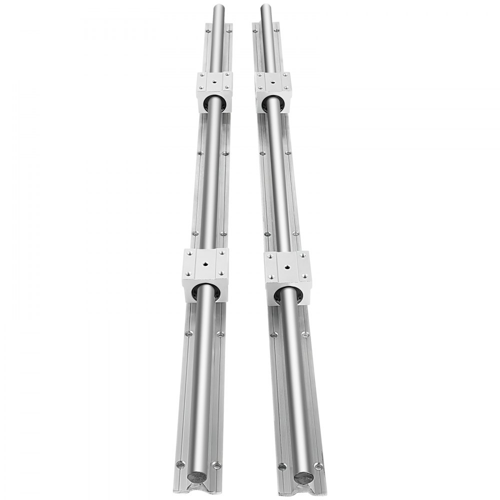 VEVOR Guia Lineal Juego de Eje de Guía Deslizante Lineal de 20 mm SBR20- 800 mm 2 Rieles 4 SBR20UU Bloque de Rodamiento Cnc