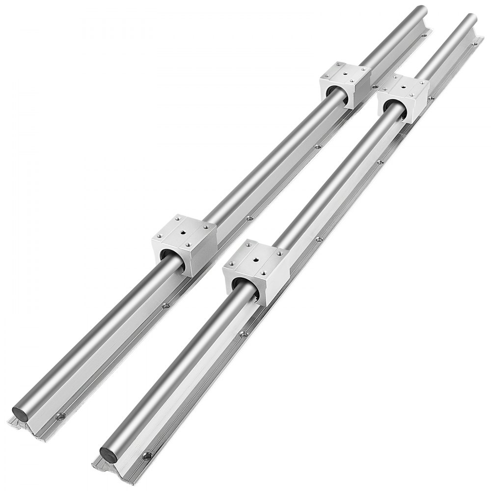 VEVOR Guia Lineal Juego de Eje de Guía Deslizante Lineal de 20 mm SBR20- 800 mm 2 Rieles 4 SBR20UU Bloque de Rodamiento Cnc