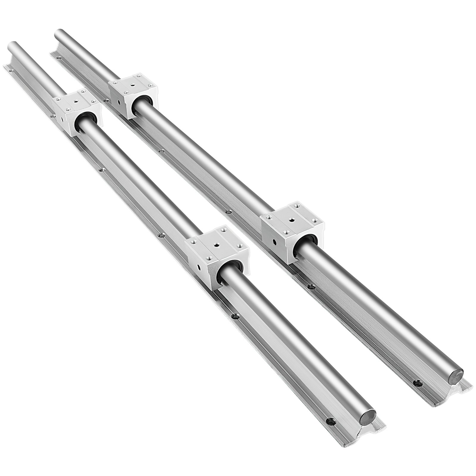 VEVOR Guia Lineal Juego de Eje de Guía Deslizante Lineal de 20 mm SBR20- 800 mm 2 Rieles 4 SBR20UU Bloque de Rodamiento Cnc
