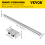 Guía de riel lineal VEVOR con rodamientos y especificaciones de tamaño: 47 x 2 x 1 pulg.