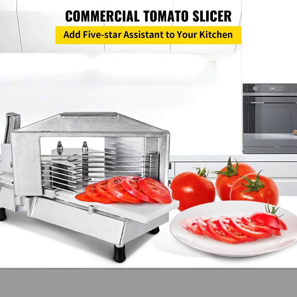 Cortador De Tomate 9.5 Mm En Rodajas Comercial Con Tabla Incorporada
