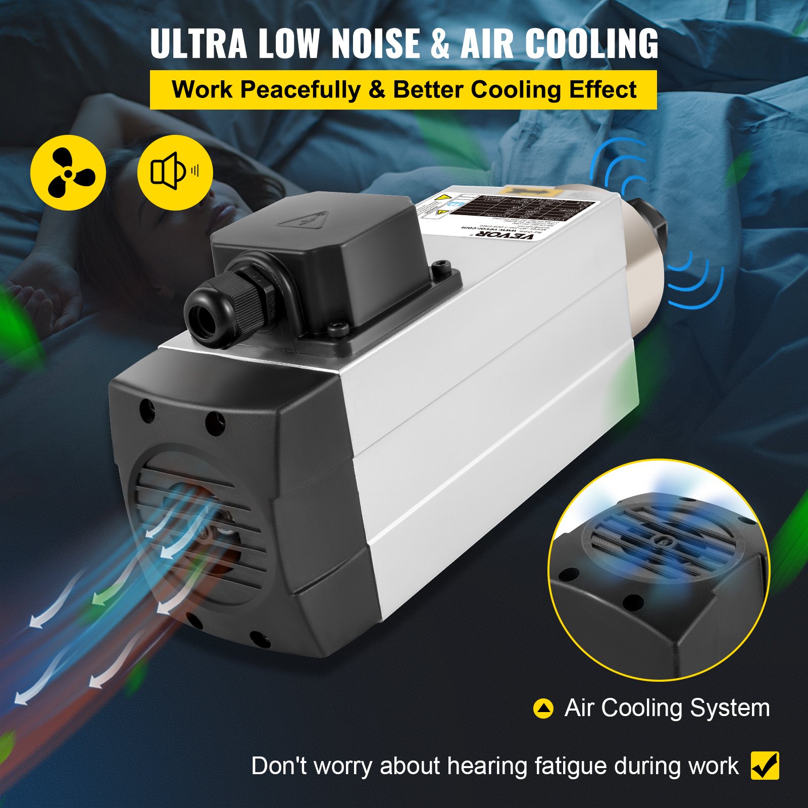 3KW spindle motor linear motor air-cooled high speed grinding milling motor