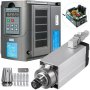 VEVOR Convertidor de Frecuencia Variable 208-240 VCA 48-63 Hz 0-400 Hz -10 ~ 40 ℃ 22 x 18 x 21 cm, Parámetros Técnicos para Motor de Husillo 220 V ~ 250 V 0-18000 R / min 15.4 "L x 7.9" W x 6.7 "H
