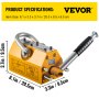 Imán de elevación VEVOR con asa, tamaño del artículo: 8,1 x 3,3 x 3,7 pulgadas.