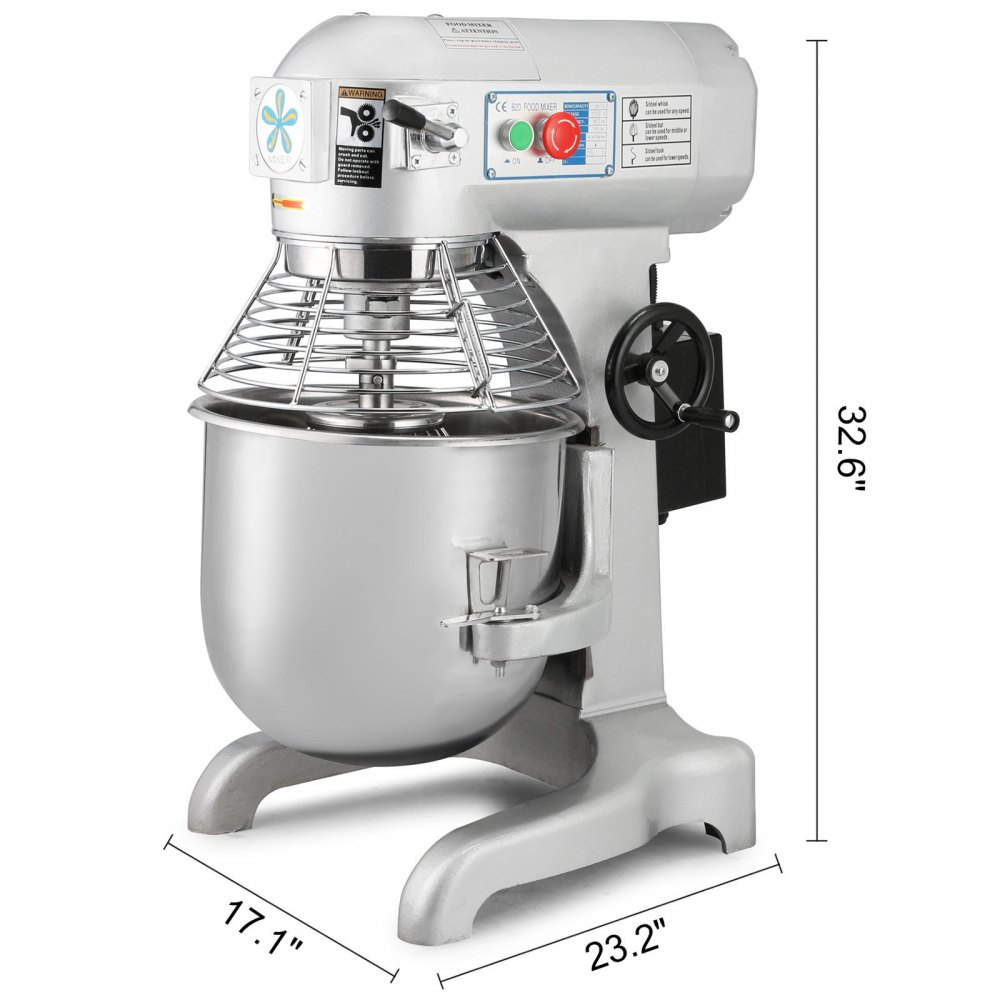 Batidora Amasadora Vevor Artisan 30l 1100w Robot De Cocina - Plata