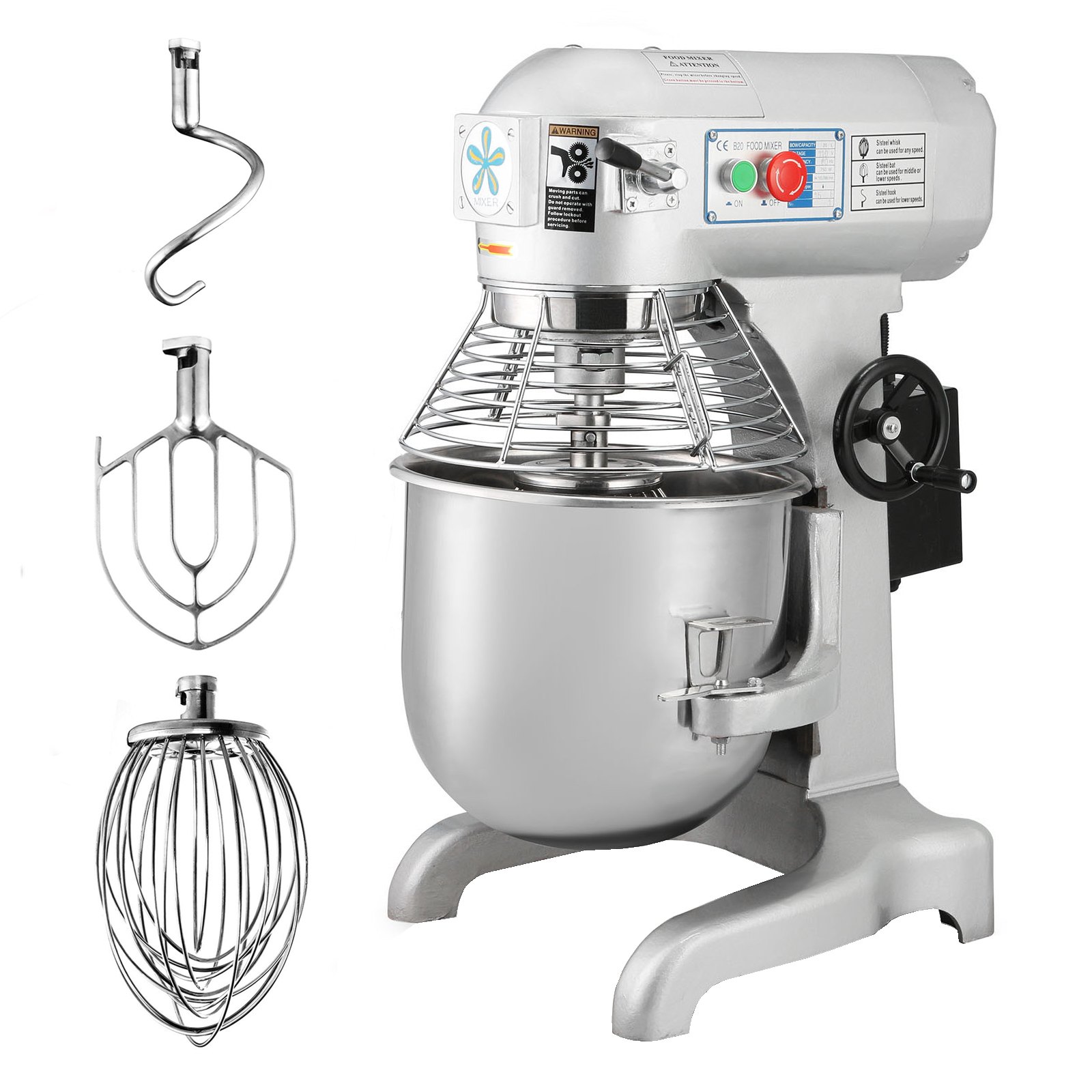 Batidora Amasadora Vevor Artisan 30l 1100w Robot De Cocina - Plata