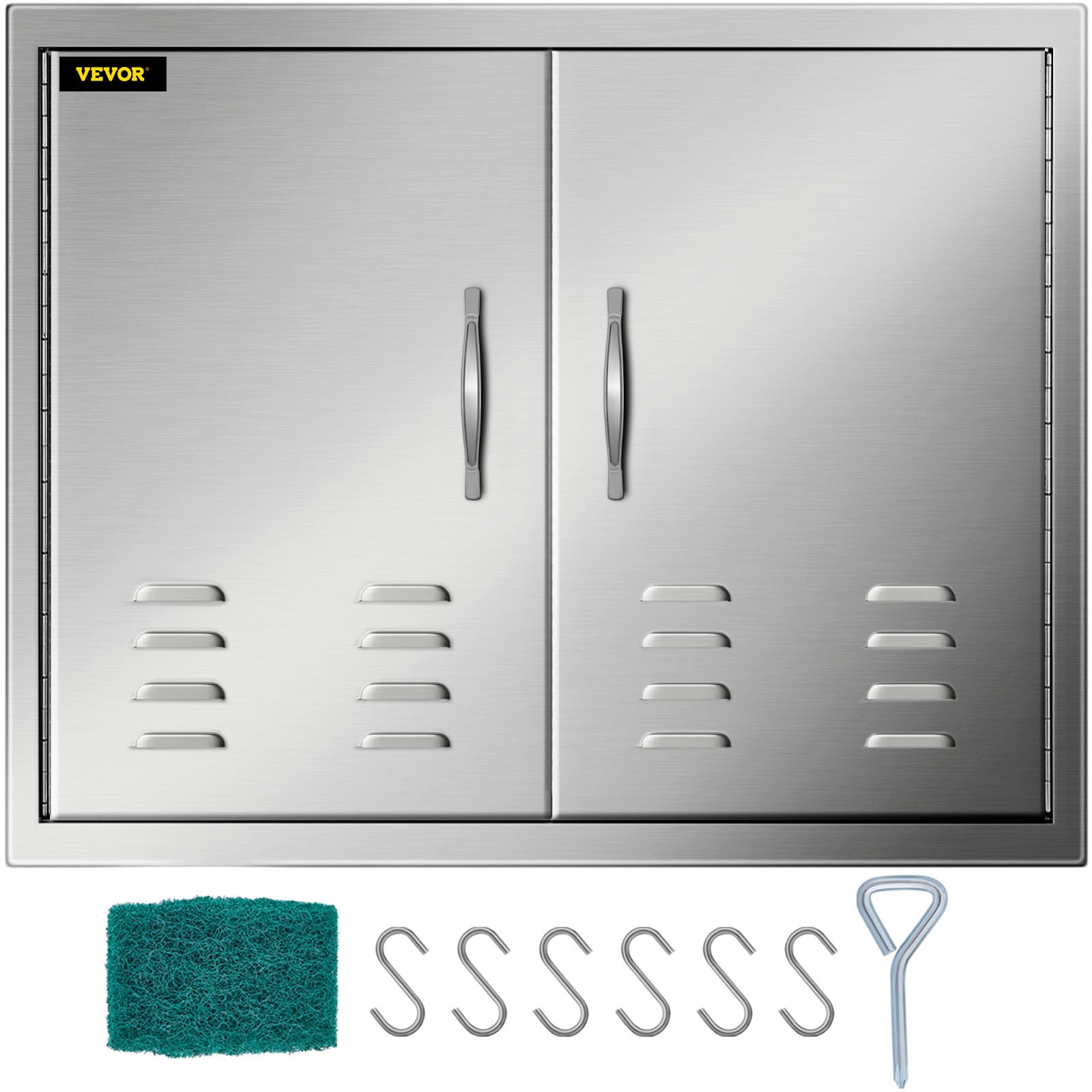 VEVOR Puerta de la cocina al aire libre Puerta de barbacoa 30x21 Pulgadas con Revestimiento y Ventilación Perfecto para Cocinas Al Aire Libre