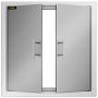 Puerta de acceso para barbacoa VEVOR de acero inoxidable con manijas dobles y un diseño moderno y elegante.