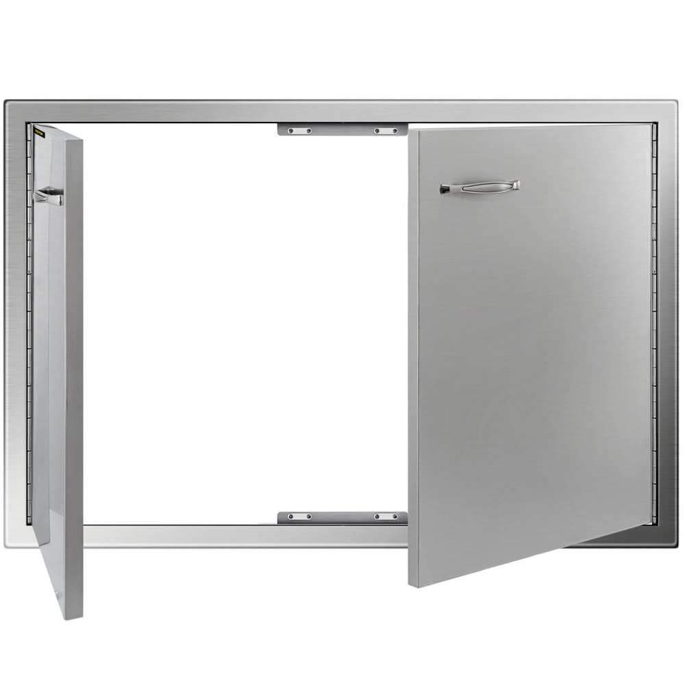 VEVOR Puerta de Acero Inoxidable para Cocina al Aire Libre 83,8 x 55,9 cm, Isla para Asador y Cocina para Exteriores, con Tamaño de Corte de 78,2 x 50,3 cm, Puerta de Acero Inoxidable para Barbacoa