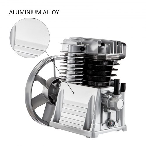 VEVOR Compresor Compactadoras Agregado 2,2kW - 3kW Cabezal de la Bomba del Compresor de Aire 1300rpm Cabezal de Compresor de Aire de Material de Aluminio para Industrias Químicas Electrónicas Textiles
