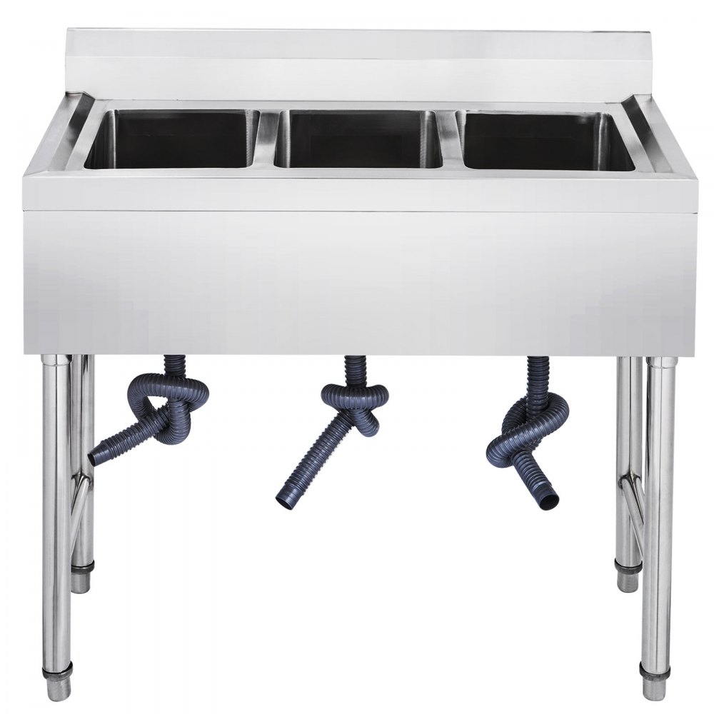 Fregadero De Cocina 3 Seno Hecho A Mano Acero Inoxidable Cuadrado Para Cocina