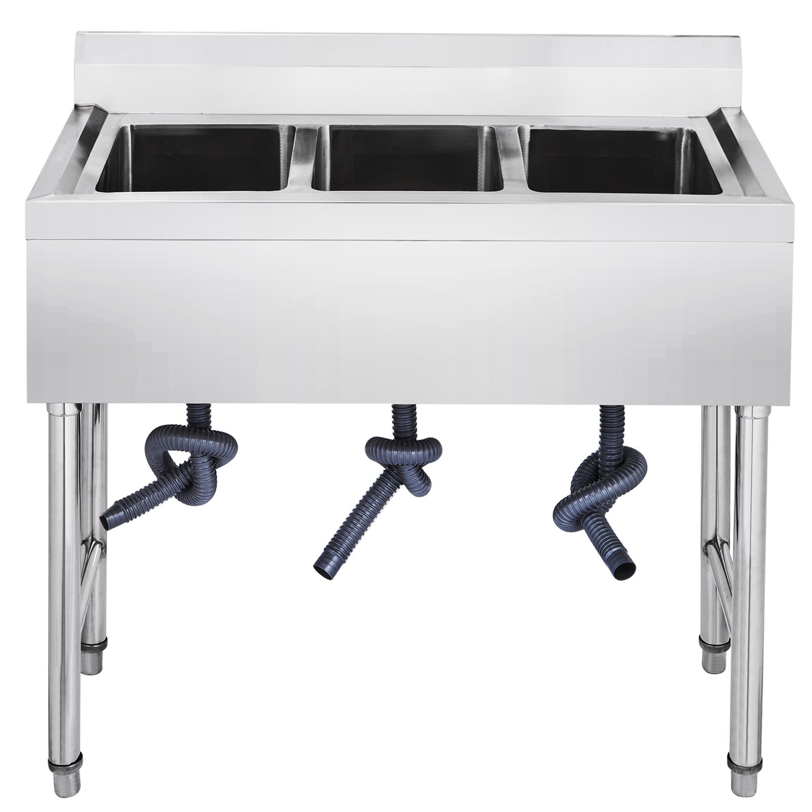 Fregadero De Cocina 3 Seno Hecho A Mano Acero Inoxidable Cuadrado Para Cocina