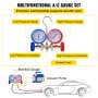 VEVOR Bomba de Vacío 3 CFM 1/4 HP, Bomba de Vacio Coche para Aire Acondicionado, Bomba de Vacío de Etapa Única Ideal para R12, R22, R134a Frío (con Juego de Manómetros Diagnósticos 2 Vías)
