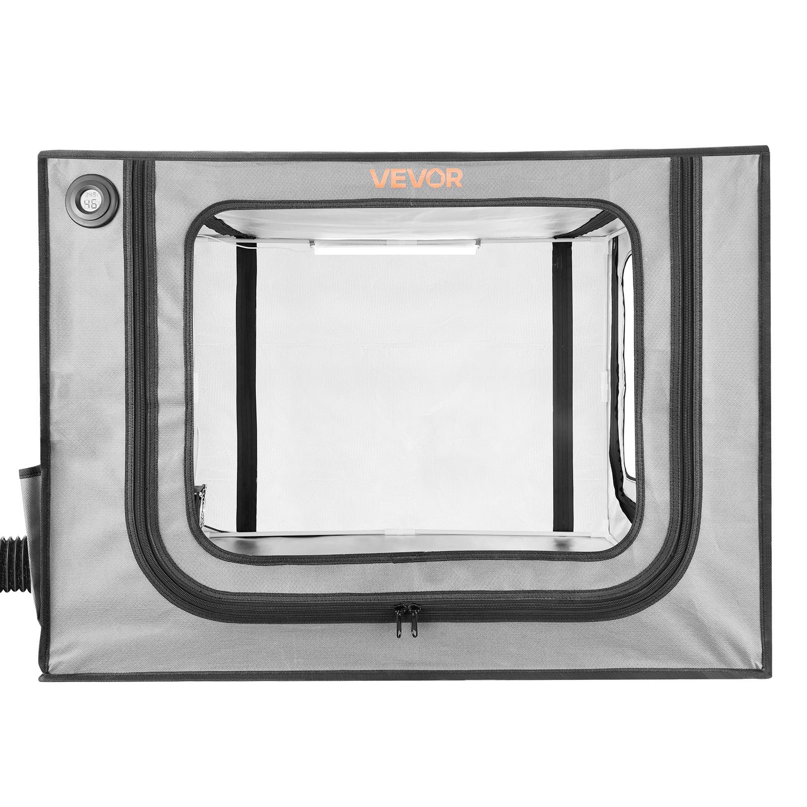 VEVOR Carcasa para Impresora 3D, 800 x 580 x 580 mm, Ignífuga, Resistente al Polvo y al Agua, con Temperatura Constante, Iluminación LED y Ventilación, Compatible con Bambu Lab A1 Combo, Gris