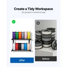 VEVOR Estante de Almacenamiento de Filamentos 2 Niveles para Impresión 3D, Negro
