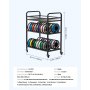 VEVOR Estante de Almacenamiento de Filamentos de 3 Niveles para Impresión 3D Soporte de Metal para Bobinas de Filamento con Ruedas 680 x 400 x 880 mm para Estudios, Talleres, Oficinas, Negro