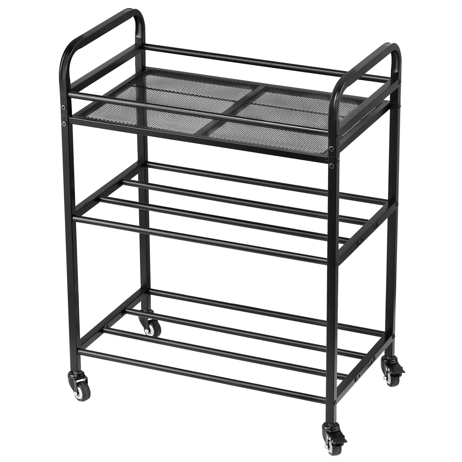 VEVOR Estante de Almacenamiento de Filamentos de 3 Niveles para Impresión 3D Soporte de Metal para Bobinas de Filamento con Ruedas 680 x 400 x 880 mm para Estudios, Talleres, Oficinas, Negro