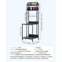 VEVOR Estante de Almacenamiento de Filamentos 4 Niveles para Impresión 3D Carrito de Metal con Ruedas para Carretes de Filamento 600 x 600 x 1800 mm para Estudios, Talleres, Oficinas, Negro