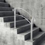 3ft Stair Railing, 3 Steps, 0° to 45°, Elegant White Entrance Railing, Stainless Steel Adjustable Stair Handrail, Welded Iron