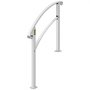 3ft Stair Railing, 3 Steps, 0° to 45°, Elegant White Entrance Railing, Stainless Steel Adjustable Stair Handrail, Welded Iron