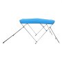 VEVOR Bimini Top Boat Cover Sunshade (3 arches) made of 600D polyester with aluminum alloy frame, waterproof sunshade boat awning with storage bag, 185-198 cm (W) Blue