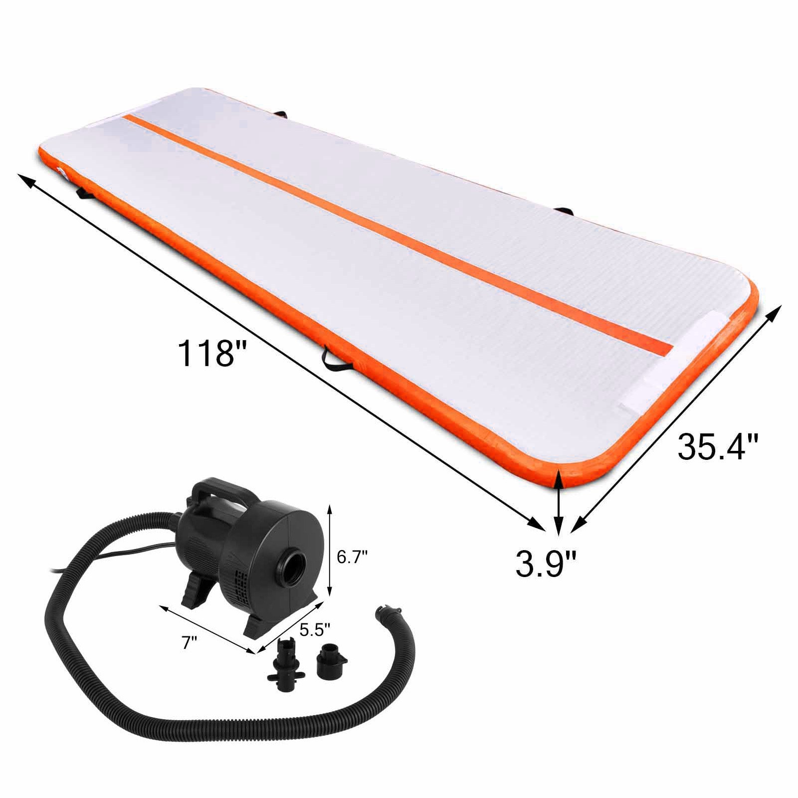 VEVOR Pista de Aire de 9,8x2,9pies Colchoneta Inflable Gimnasia Bomba Eléctrica