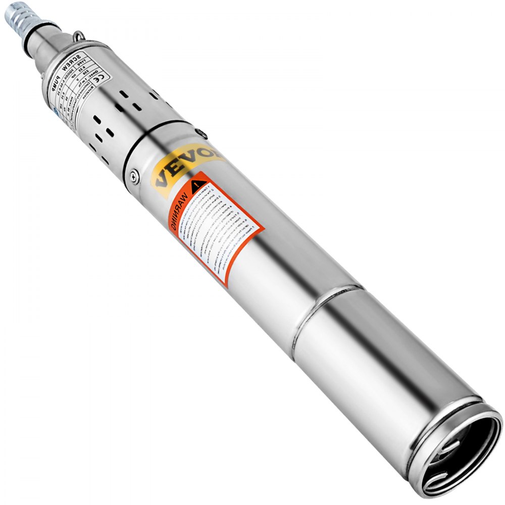 VEVOR Bomba para Pozos 220 V 0,25 KW, Bomba de Agua Sumergible 250 W, Bomba de Pozos Profundos de Acero Inoxidable 80m 1020 L / H, Bomba de Agua con el Cable de 20 m Altura de 80 m, Diámetro 76 mm