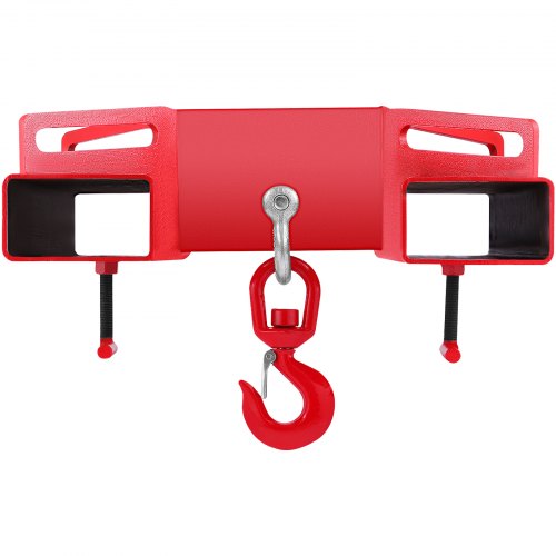 VEVOR Gancho de Carga para Carretilla Elevadora Máxima de Elevación 3000kg Gancho Cargador para Carretilla Ancho de Horquilla 360 mm Grúa de Elevación de Cabrestante para Almacenes y Fabricantes, Rojo