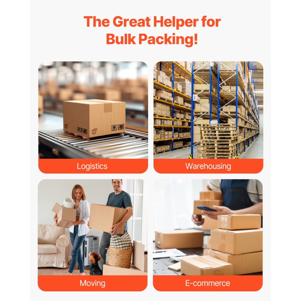 VEVOR Cinta de Embalaje Transparente 24 Rollos 76,2mm x 59,44m Cinta de Envío Transparente Resistente Cinta de Embalaje de 2,7 mil Diseñada para Mudanzas, Almacenamiento, Embalaje, Envío, Correo