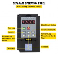 VEVOR Variador de Frecuencia 4KW 220-250V, Máquina de Frecuencia de Inversor VFD 5HP, Controlador de Velocidad de Motor, Regulador de Velocidad para Motor, Inversor de Variador de Frecuencia