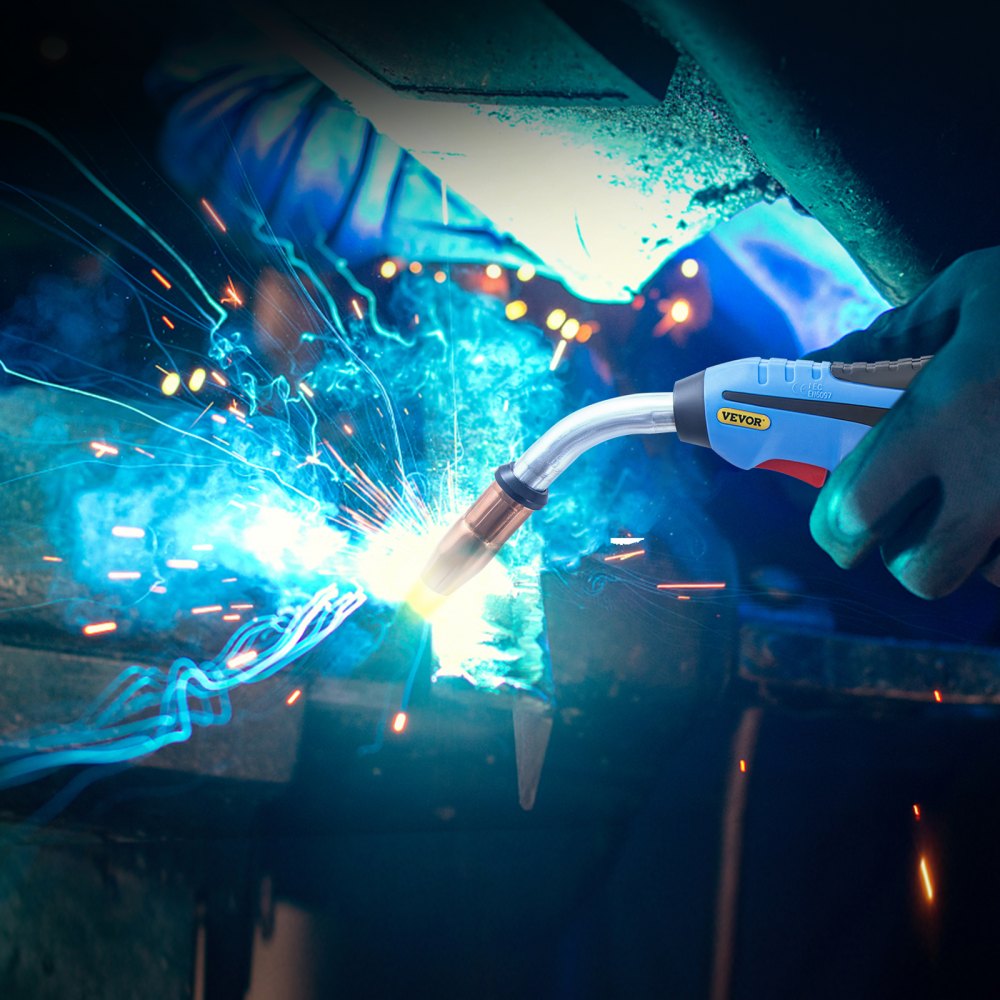 VEVOR MIG Welding Gun 4.6 m Torch Replacement Flexible Cable 250 A 60% Duty Cycle for Electric Welders Intensive Use Welding Industrial Environments Tough Construction