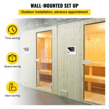VEVOR Controlador de Calentador de Sauna Externo 380-415 V,3-9 kW Controlador de Sauna de Sala en Casa Instalado en La Pared Controlador de Estufa de Calentador Eléctrico de Sauna para Sauna, Resort