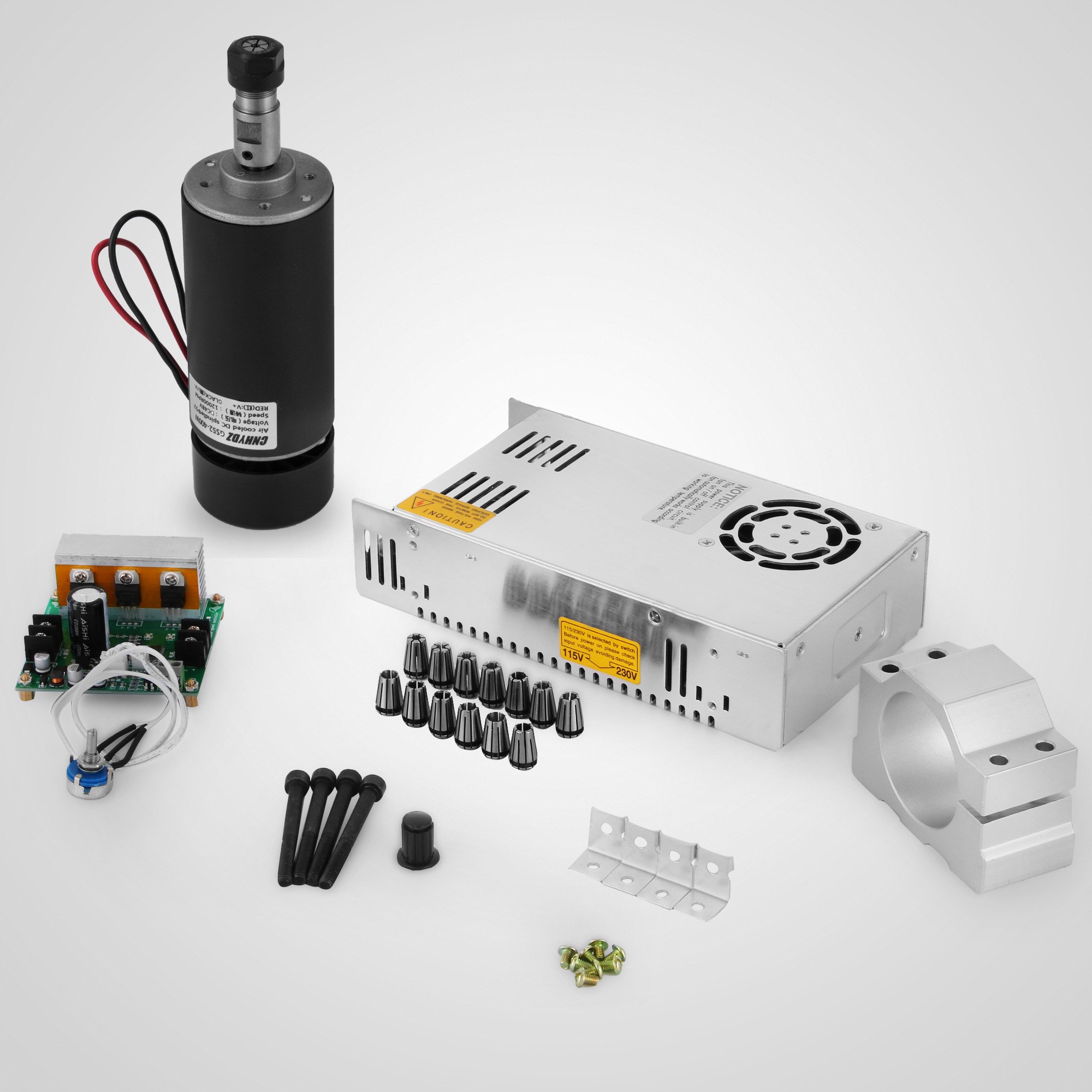 0.4kw Fresado Spindle Motor + Psu + Controller+mount Mach3 Brushless Cnc Good