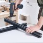 VEVOR 4-piece set of 1000 mm aluminum profiles with T-slots, 4040 aluminum profile, anodized linear rail according to European standards, slot profile for 3D printers, CNC machines, DIY projects, laser engraving, black