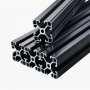 VEVOR 4-piece set 600 mm T-slot 4040 aluminum extrusion profile, anodized linear rail according to European standard, slot profile for 3D printers, CNC machines, DIY, laser engraving, black
