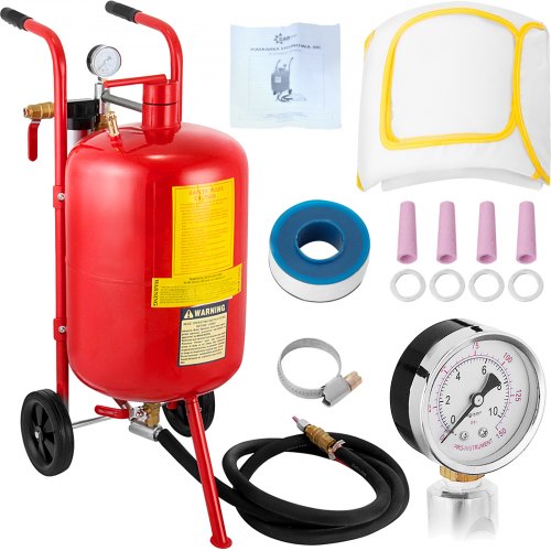 VEVOR Máquina Chorro de Arena 40L, Arenadora Chorro de Aena Profesional 60-125 PSI, con Accesorios 3 m, Chorreadora de Arena para Eliminar Pintura u óxido de Equipos