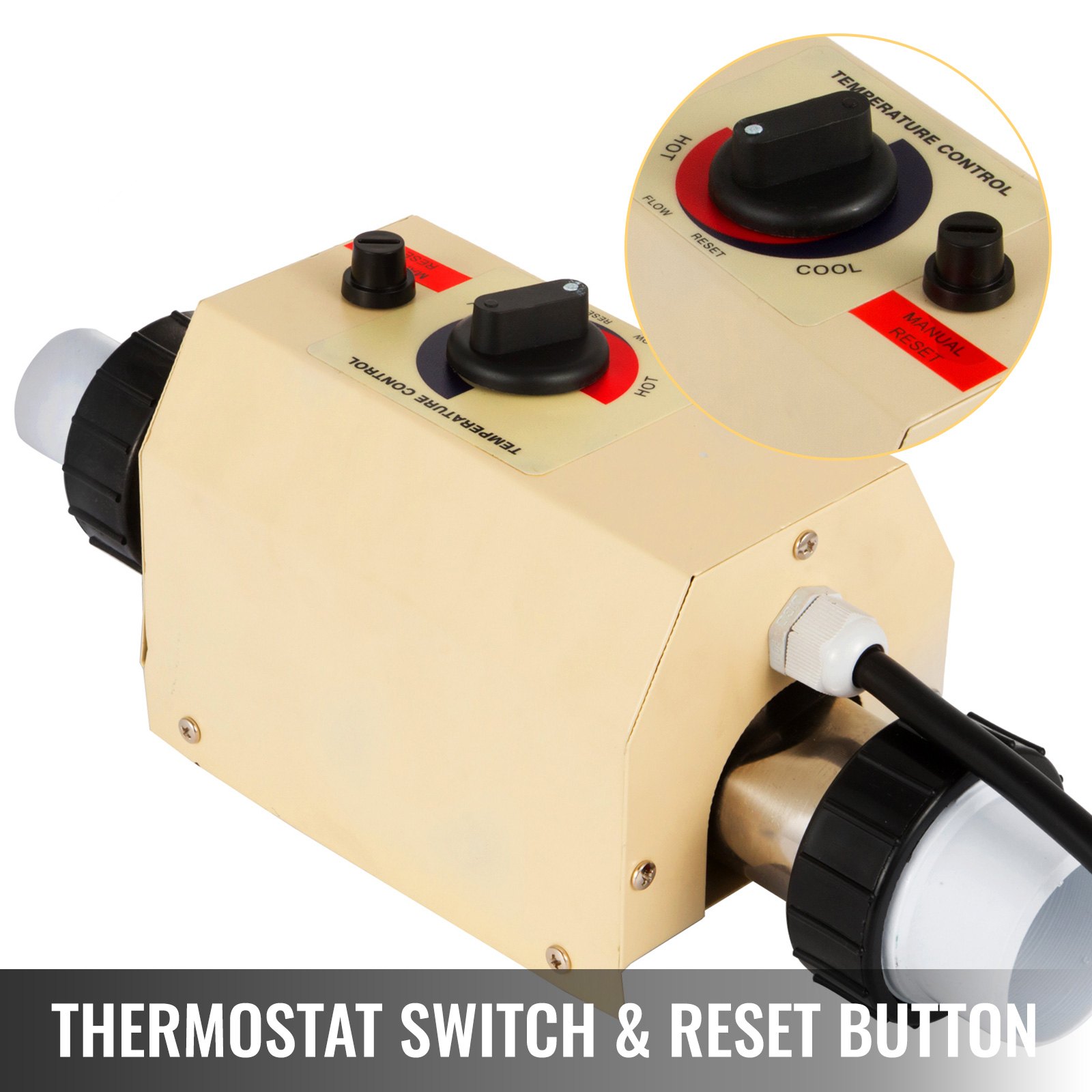 220V 2KW Swimming Pool & Bath SPA Hot Tub Electric Water Heater Thermostat
