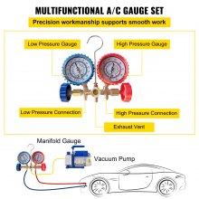 VEVOR Bomba de Vacío 4CFM Bomba de Vacío para Aire Acondicionado Bomba de Vacío Coche para Aire Acondicionado Doméstico, Mantenimiento de Automóviles, Envasado al Vacío (1/3 HP)
