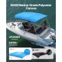 VEVOR Toldo Bimini para Barco 4 Arcos, de Poliéster 600D, Aleación de Aluminio, Impermeable y Parasol, Bolsa de Almacenamiento, 2 Postes de Soporte, 4 Correas, 244 x 216 x 137 cm, Azul Pacífico