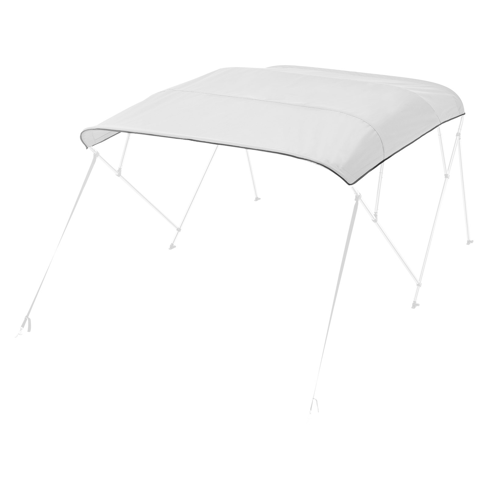 VEVOR Toldo Bimini Plegable para Barco de 4 Arcos, Poliéster 600D, Impermeable y con Protección Solar, con Bolsa de Almacenamiento, Resistente al Viento y al Desgarro, 244 x 230 cm, Gris Claro